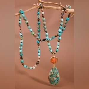 Desert Ocean Gemstone Statement Necklace